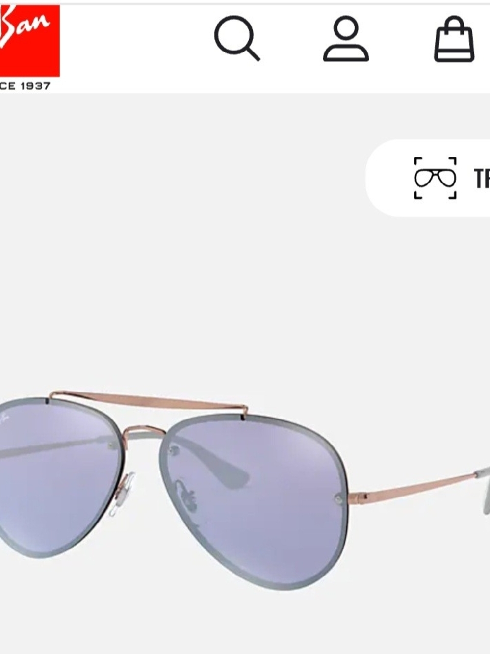Rayban Frameless Blaze Aviator Mirrrored Lens Sunglasses - Picture 7 of 8